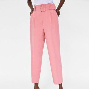 ZARA Belted Trousers | S